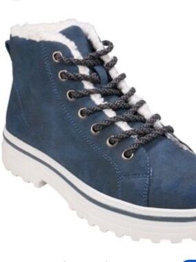G.C. Shoes Faux Fur-Lined Winter Boots in Blue & White EU 39 NEW